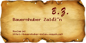 Bauernhuber Zalán névjegykártya